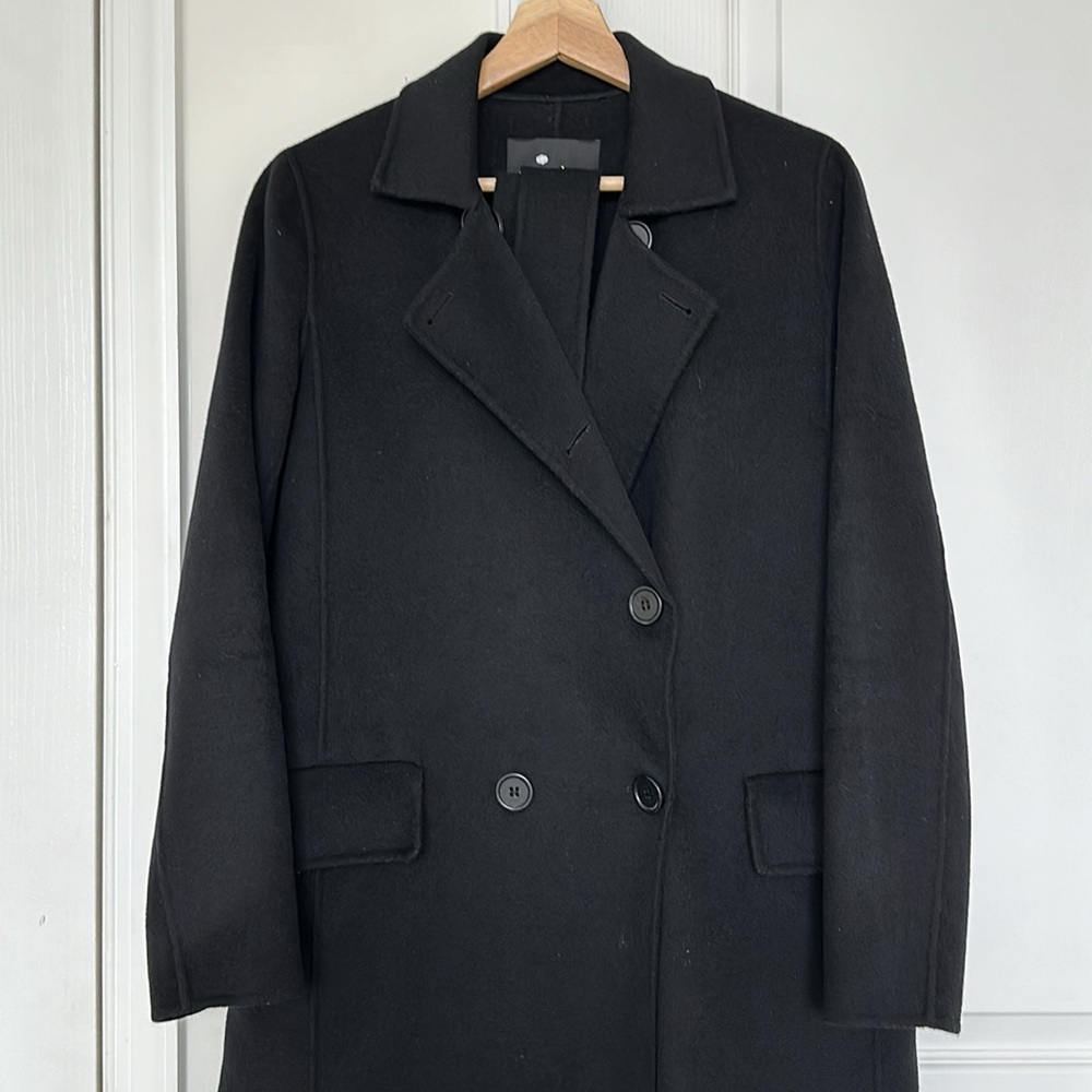 Maje Women’s Geola Wool-blend Black Coat Size FR 36.